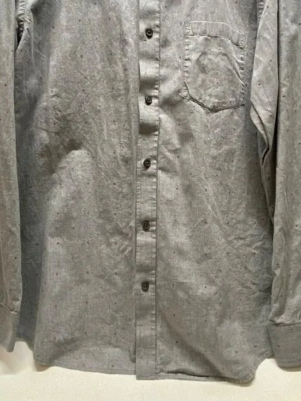 Banana Republic Dress Shirt Men's XL Grey Confetti Soft Wash Standard‎ Fit EUC